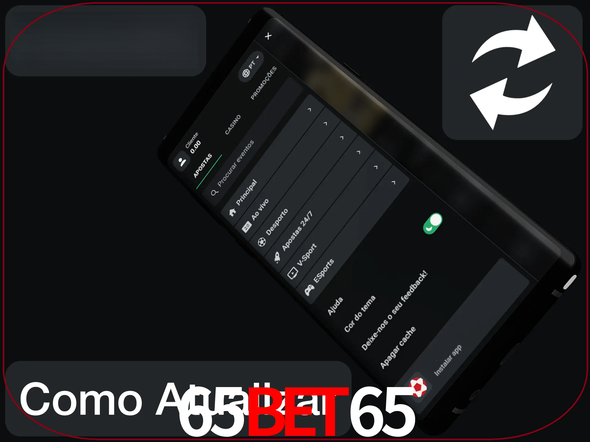O aplicativo é atualizado automaticamente quando você faz o login.