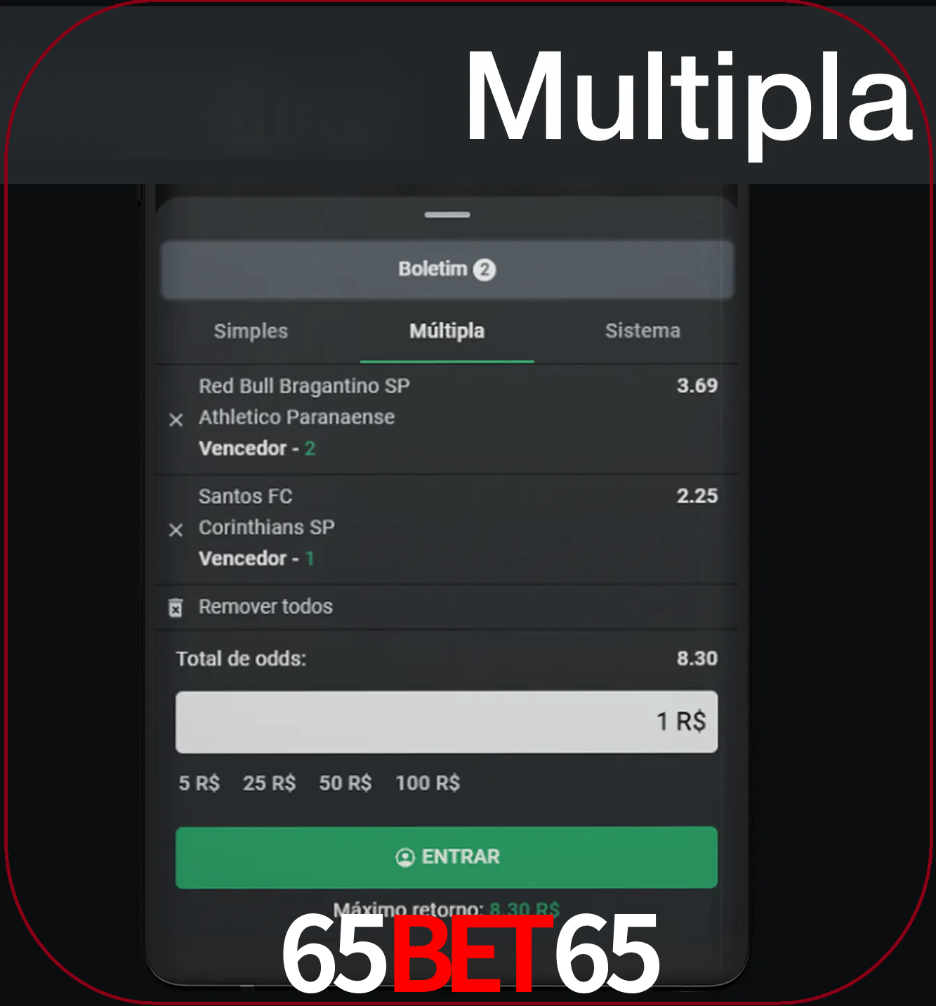 Faça apostas mais valiosas com mais de duas apostas.