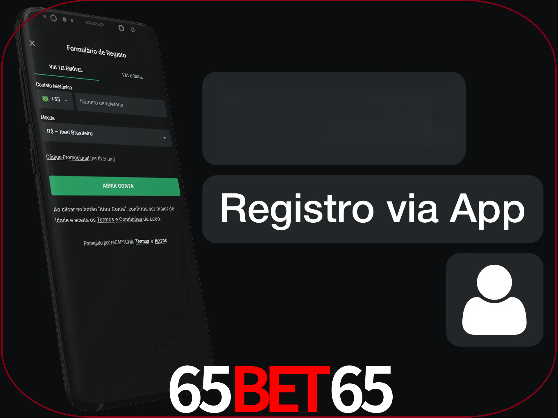 Registre-se com duas etapas usando o aplicativo.